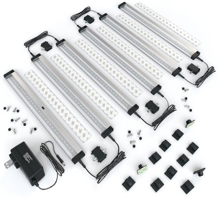 EShine 6 Tấm 12 inch LED có thể điều chỉnh độ sáng dưới Bộ đèn chiếu sáng trong tủ - Kích hoạt bằng tay